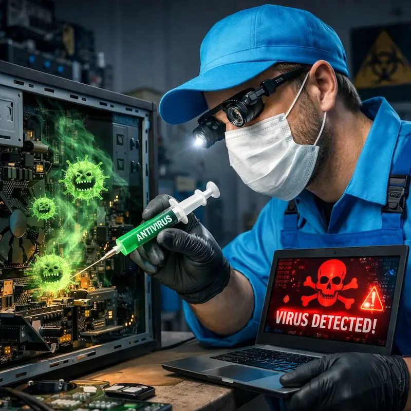 Лечение компьютера от вирусов в Богородске на дому